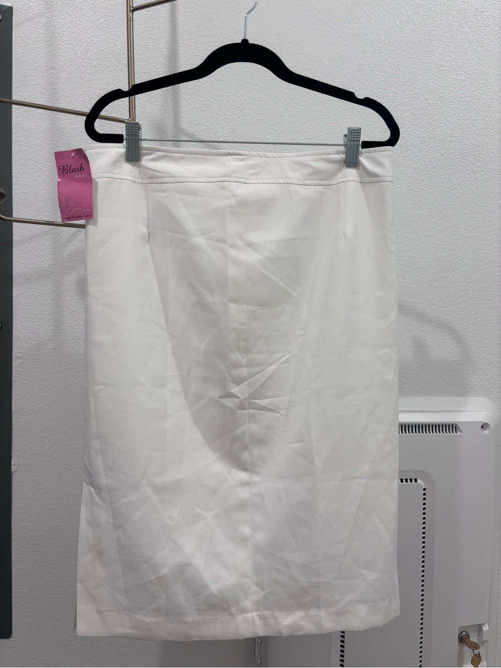 Blush - White Straight Skirt